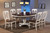 Sunset Trading Andrews Napoleon Dining Side Chair | Two Tone Antique White Chestnut Brown Solid Wood | Set of 2