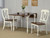 Sunset Trading Andrews Napoleon Dining Side Chair | Two Tone Antique White Chestnut Brown Solid Wood | Set of 2