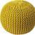 19" Gold Round Pouf Ottoman
