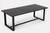 87" Black Solid Wood and Metal Sled Base Dining Table