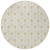 8' Gold And Beige Round Geometric Washable Indoor Outdoor Area Rug