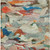 9' X 12' Green Teal Blue And Terra Cotta Abstract Washable Indoor Outdoor Area Rug