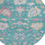 8' Teal Blue Pink And Ivory Round Floral Washable Indoor Outdoor Area Rug