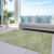 10' X 14' Artichoke Green And Fern Green Geometric Washable Indoor Outdoor Area Rug