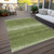 10' X 14' Green And Ivory Abstract Washable Indoor Outdoor Area Rug