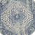 4' Ivory And Light Blue Floral Medallion Distressed Round Rug