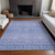 9' X 12' Sky Blue Purple And Ivory Tribal Washable Indoor Outdoor Area Rug