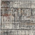 8' Cream Black and Gray Abstract Runner Rug