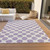 8' X 10' Lavender And Ivory Polka Dot Washable Indoor Outdoor Area Rug