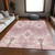 3' X 5' Blush Pink And Ivory Ikat Washable Indoor Outdoor Area Rug