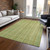 8' X 10' Artichoke Green Fern Green And Gold Striped Washable Indoor Outdoor Area Rug
