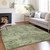 3' X 5' Artichoke Green And Fern Green Floral Washable Indoor Outdoor Area Rug