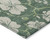 9' X 12' Sage And Ivory Floral Washable Indoor Outdoor Area Rug