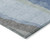8' Blue Gray And Ivory Round Abstract Washable Indoor Outdoor Area Rug