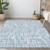 9' X 12' Sky Blue And Ivory Tribal Washable Indoor Outdoor Area Rug