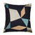 20" Blue and Beige Geometric Cotton Blend Throw Pillow With Embroidery