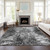 10' X 14' Gray Charcoal And Silver Abstract Washable Indoor Outdoor Area Rug
