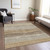 8' X 10' Taupe Brown And Beige Striped Washable Indoor Outdoor Area Rug