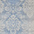8' Blue and Ivory Damask Distressed Non Skid Runner Rug