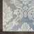 8' Blue and Ivory Damask Distressed Non Skid Runner Rug