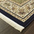 8' X 11' Navy Blue And Ivory Oriental Area Rug With Fringe