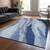 8' X 10' Blue Gray And Ivory Abstract Washable Indoor Outdoor Area Rug