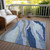 8' X 10' Blue Gray And Ivory Abstract Washable Indoor Outdoor Area Rug