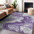 8' X 10' Purple And Silver Abstract Washable Indoor Outdoor Area Rug