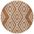 8' Terra Cotta And Ivory Round Geometric Washable Indoor Outdoor Area Rug