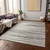 10' X 14' Ivory Brown And Gray Striped Washable Indoor Outdoor Area Rug