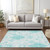 10' X 14' Teal Blue Aqua And Ivory Moroccan Washable Indoor Outdoor Area Rug