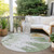 8' Artichoke Green And Olive Green Round Abstract Washable Indoor Outdoor Area Rug