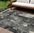 9' X 12' Black Gray And Ivory Abstract Washable Indoor Outdoor Area Rug