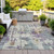 10' X 14' Linen Purple And Gold Abstract Washable Indoor Outdoor Area Rug