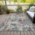 10' X 14' Linen Purple And Gold Abstract Washable Indoor Outdoor Area Rug