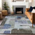 8' X 10' Blue Gray And Charcoal Abstract Washable Indoor Outdoor Area Rug