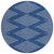 8' Navy Blue And Ivory Round Geometric Washable Indoor Outdoor Area Rug