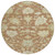 8' Copper Green And Ivory Round Floral Washable Indoor Outdoor Area Rug