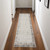 8' Ivory and Gray Abstract Runner Rug