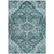 9' X 12' Teal Blue Gray And Charcoal Oriental Washable Indoor Outdoor Area Rug