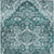 9' X 12' Teal Blue Gray And Charcoal Oriental Washable Indoor Outdoor Area Rug