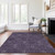 10' X 14' Eggplant And Purple Floral Washable Indoor Outdoor Area Rug