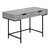 47" Gray and Black Wood and Metal H-Shape Computer Desk With Two Drawers