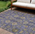 8' X 10' Purple Beige And Taupe Oriental Washable Indoor Outdoor Area Rug
