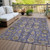 8' X 10' Purple Beige And Taupe Oriental Washable Indoor Outdoor Area Rug