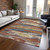 8' X 10' Orange Green And Gold Abstract Washable Indoor Outdoor Area Rug