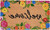 17" X 29" Natural Blue Pink And Yellow Floral Welcome Outdoor Coir Door Mat