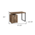 47" Brown and Black Wood and Metal Sled Computer Desk