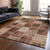 5' X 8' Orange Copper And Beige Patchwork Washable Indoor Outdoor Area Rug