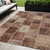 5' X 8' Orange Copper And Beige Patchwork Washable Indoor Outdoor Area Rug